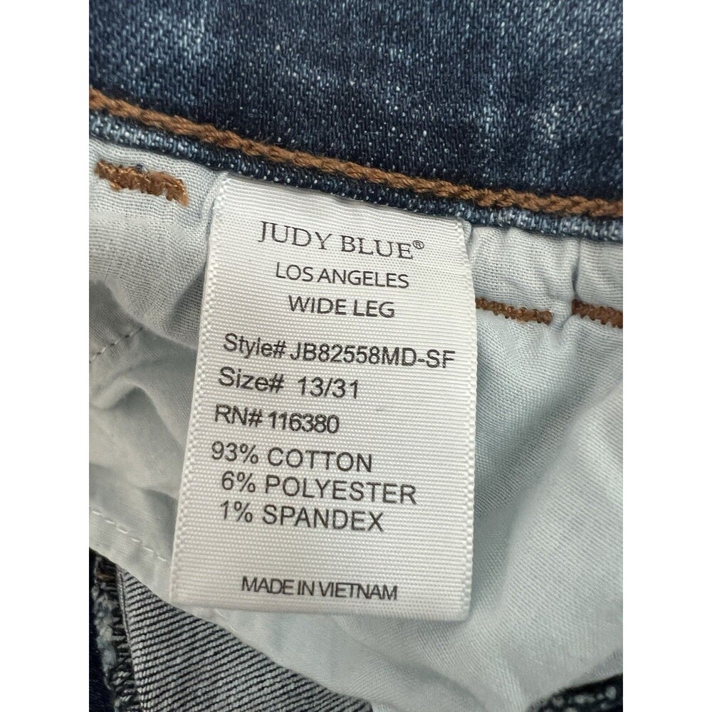 NWT Judy Blue High Rise Double Button Denim Jeans Blue Size 13/31 - Picture 6 of 11